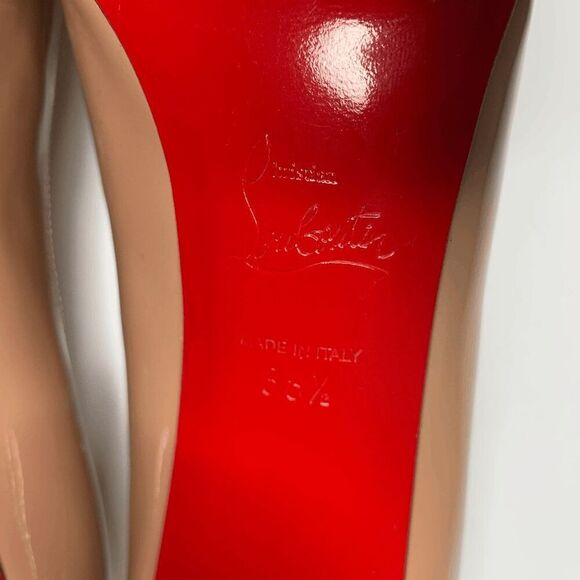 Christian Louboutin Lady Gena Nude Patent Leather Pump Heels EU 38.5 US 8.5 - Picture 10 of 10